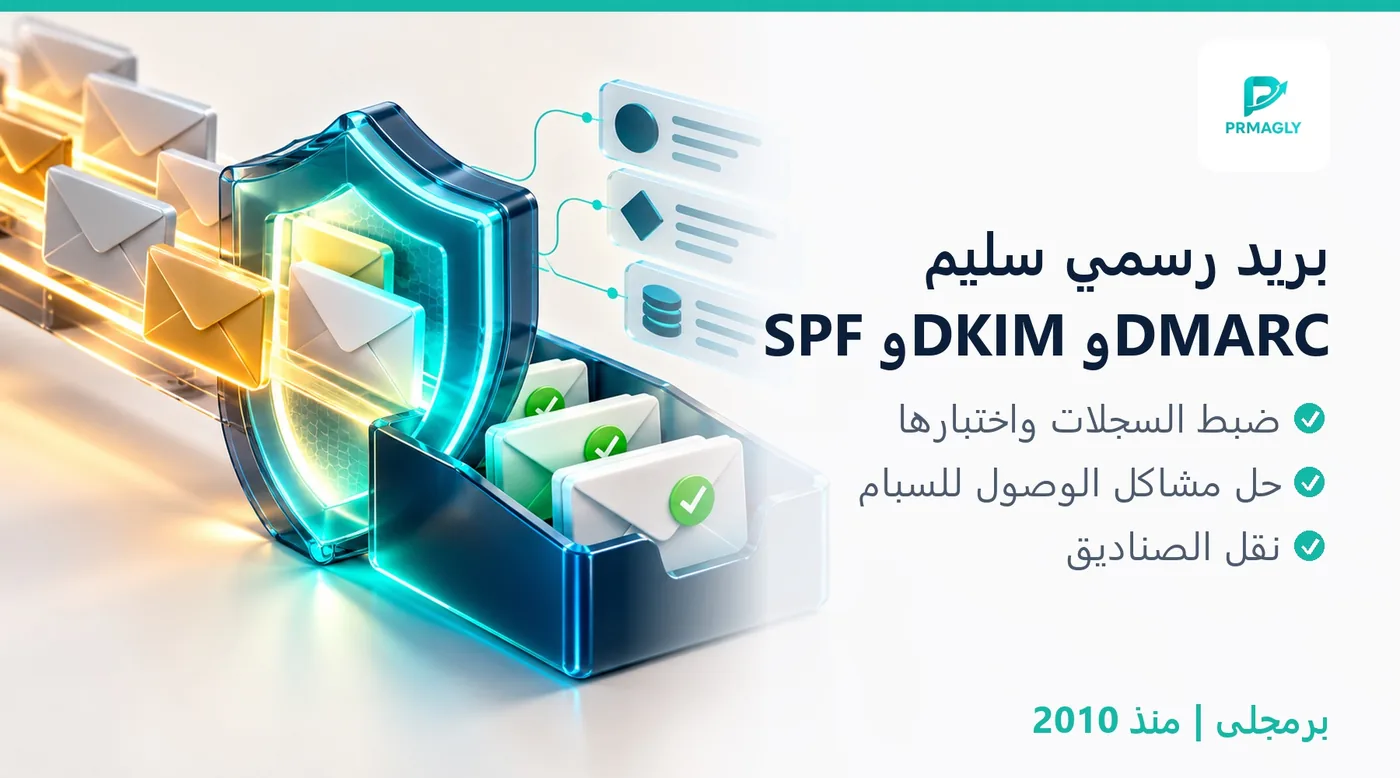 حل مشكلة ايميل الشركة والسبام - ضبط SPF وDKIM وDMARC - برمجلى